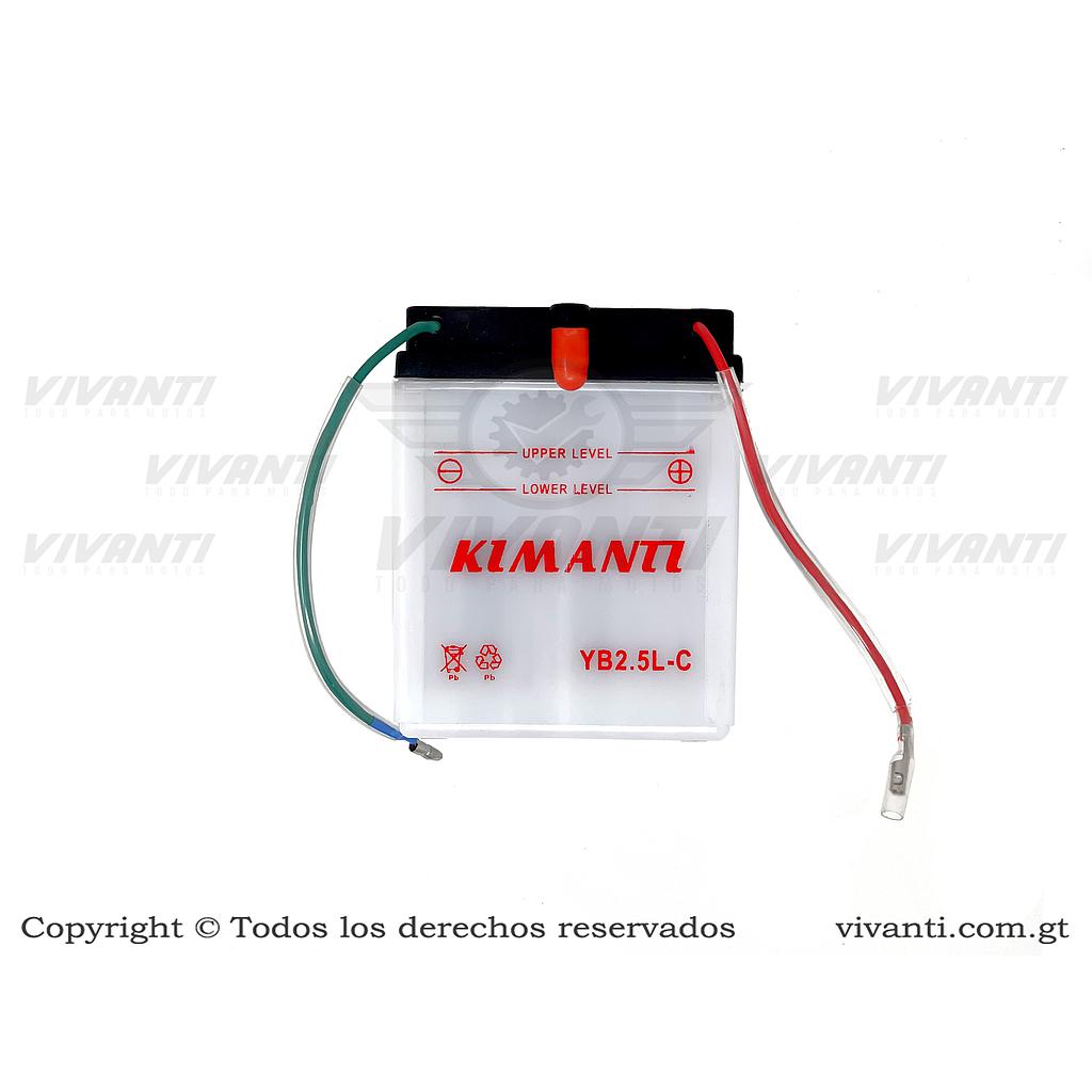 Batería Mantenimiento YB2.5L-C,  Boxer, Discover 125, XL125, Splendor, CT100