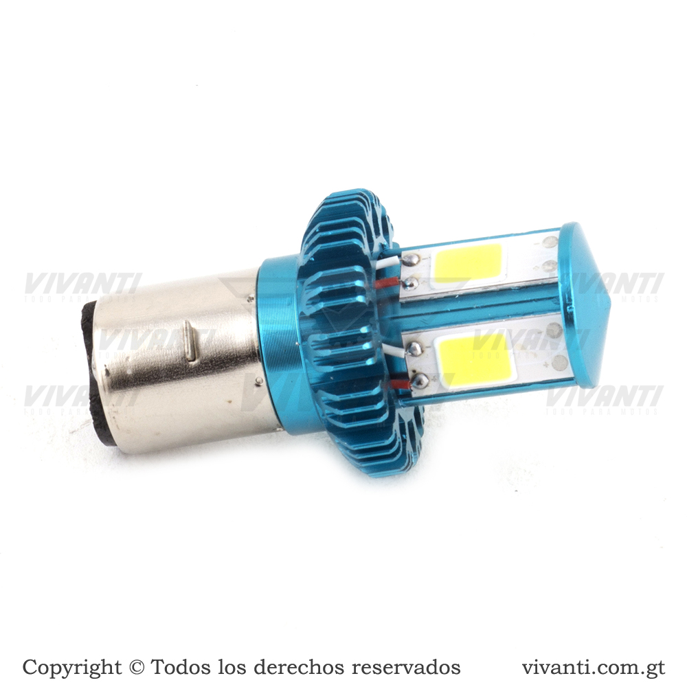 Luz Led 12V-80V/24W H6 2 Contactos 3 Led