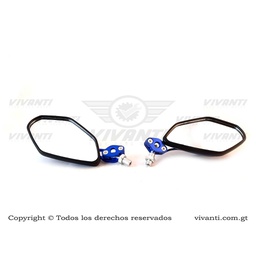 Retrovisor Universal  azul (Para Manecillas)