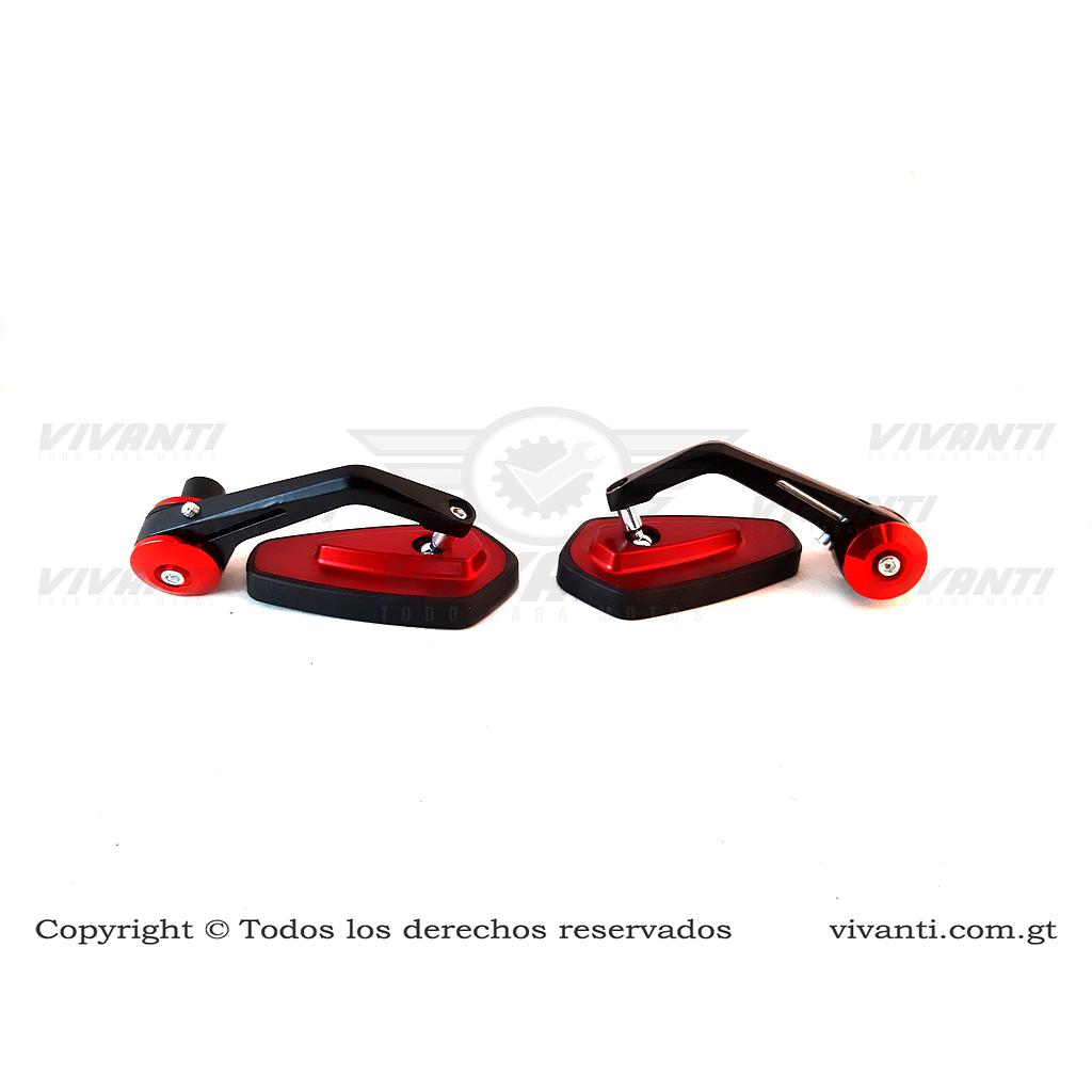 Retrovisores Universal Rojo Con Negro (Para Tope)