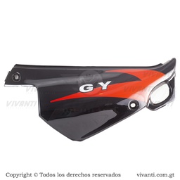 Tapaderas Laterales Traseras Dakar-200 (Negra Franja Roja)