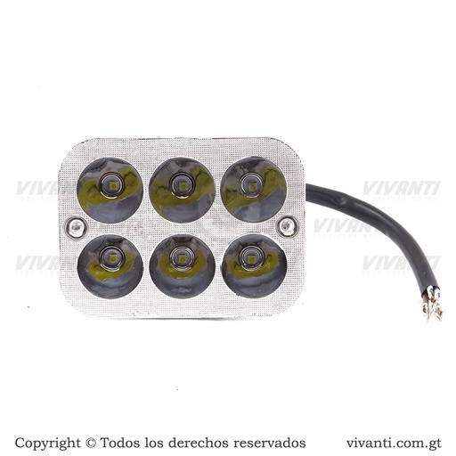 [193511] Luz Led 12V-80V/36W Rectangular 6 Led Sin Base