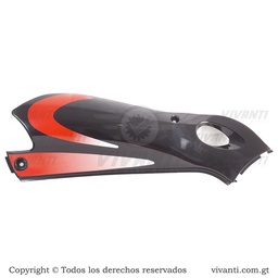 [193717] Tapaderas Laterales Dakar 150 (Negra Franjas Rojas)